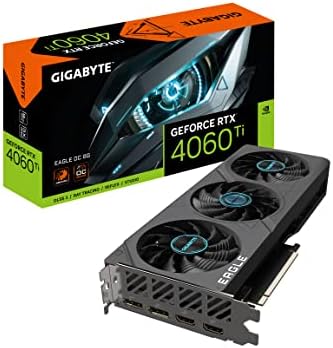 GIGABYTE GeForce RTX 5060 Ti Eagle MAX OC 8G Graphics Card  8GB 128 bit GDDR7  PCIe 5 0  WINDFORCE Cooling System  GV N506TEAGLEMAX OC 8GD Video Card