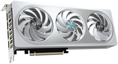 GIGABYTE GeForce RTX 5060 AERO OC 8G Graphics Card  8GB 128 bit GDDR7  PCIe 5 0  WINDFORCE Cooling System  Made by NVIDIA  DisplayPort & HDMI   Video Output Interface  GV N5060AERO OC 8GD Video Card