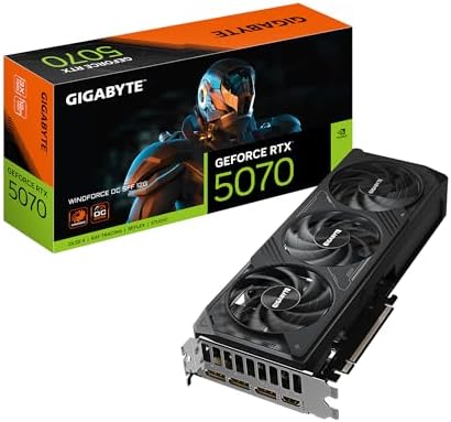GIGABYTE GeForce RTX 5070 WINDFORCE OC SFF 12G Graphics Card  12GB 192 bit GDDR7  PCIe 5 0  WINDFORCE Cooling System  GV N5070WF3OC 12GD Video Card