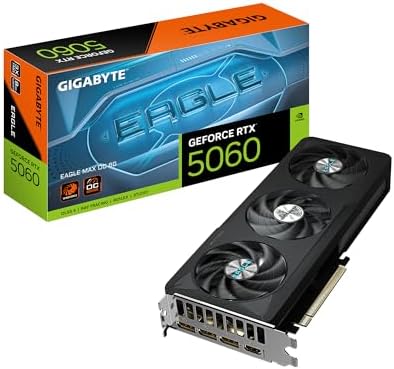 GIGABYTE GeForce RTX 5060 Gaming OC 8G Graphics Card 8GB 128 bit GDDR7  PCIe 5 0  WINDFORCE Cooling System Made by NVIDIA DisplayPort & HDMI   Video Output Interface  GV N5060GAMING OC 8GD Video Card