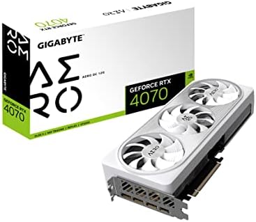 GIGABYTE GeForce RTX 5070 AERO OC 12G Graphics Card  12GB 192 bit GDDR7  PCIe 5 0  WINDFORCE Cooling System  GV N5070AERO OC 12GD Video Card  Compatible with Desktop