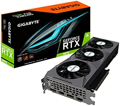 GIGABYTE GeForce RTX 3070 Eagle OC 8G  REV2 0  Graphics Card  3X WINDFORCE Fans  LHR  8GB 256 bit GDDR6  GV N3070EAGLE OC 8GD REV2 0 Video Card  Renewed 