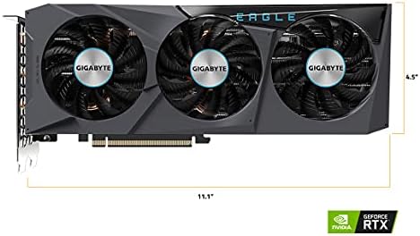 GIGABYTE GeForce RTX 3070 Eagle OC 8G  REV2 0  Graphics Card  3X WINDFORCE Fans  LHR  8GB 256 bit GDDR6  GV N3070EAGLE OC 8GD REV2 0 Video Card  Renewed 