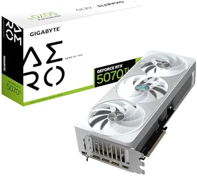 GIGABYTE GeForce RTX 5070 Ti AERO OC 16G Graphics Card  16GB 256 bit GDDR7  PCIe 5 0  WINDFORCE Cooling System  GV N507TAERO OC 16GD Video Card