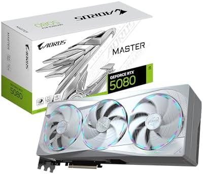 GIGABYTE GeForce RTX 5080 AERO OC SFF 16G Graphics Card  WINDFORCE Cooling System  16GB 256 bit GDDR7  GV N5080AERO OC 16GD Video Card  Compatible with Desktop