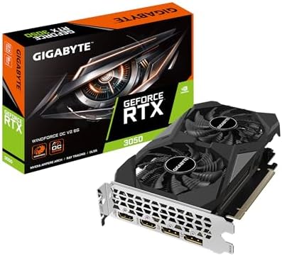GIGABYTE GeForce RTX 3050 WINDFORCE OC V2 6G Graphics Card  2X WINDFORCE Fans  6GB GDDR6 96 bit GDDR6  GV N3050WF2OCV2 6GD Graphics Card