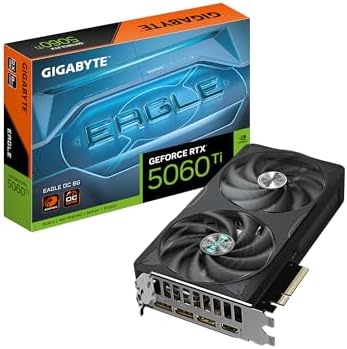 GIGABYTE GeForce RTX 5060 Ti Eagle MAX OC 8G Graphics Card  8GB 128 bit GDDR7  PCIe 5 0  WINDFORCE Cooling System  GV N506TEAGLEMAX OC 8GD Video Card