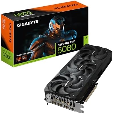 GIGABYTE GeForce RTX 5080 WINDFORCE OC SFF 16G Graphics Card  WINDFORCE Cooling System  16GB 256 bit GDDR7  GV N5080WF3OC 16GD Video Card comatible with Desktop