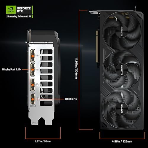 GIGABYTE GeForce RTX 5080 WINDFORCE OC SFF 16G Graphics Card  WINDFORCE Cooling System  16GB 256 bit GDDR7  GV N5080WF3OC 16GD Video Card comatible with Desktop