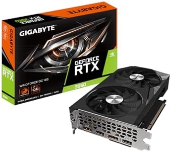 GIGABYTE GeForce RTX 3060 WINDFORCE OC 12G Graphics Card  2X WINDFORCE Fans  12GB 192 bit GDDR6  GV N3060WF2OC 12GD Video Card