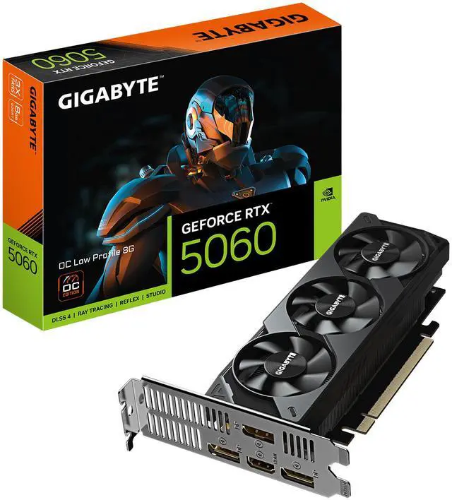GIGABYTE Low Profile GeForce RTX 5060 8GB GDDR7 PCI Express 5 0 Low Profile Graphics Card GV N5060OC 8GL