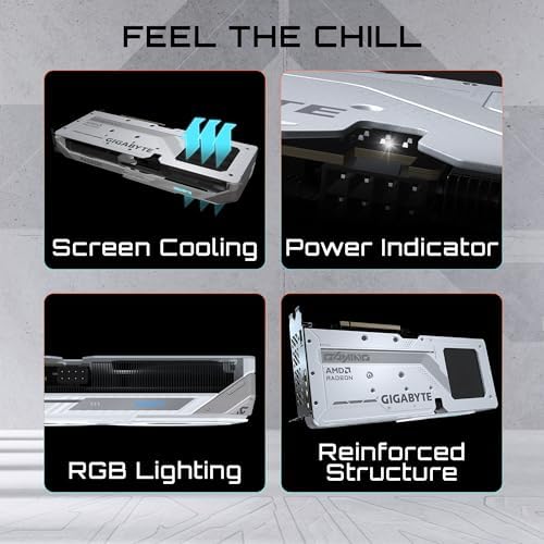 GIGABYTE Radeon  RX 9060 XT Gaming OC ICE 16G Graphics Card  16GB GDDR6  256 bit  PCIe 5 0  HDMI/DP 2 1  2 Slot  Hawk Fan  Server Grade Thermal Gel  Reinforced Structure