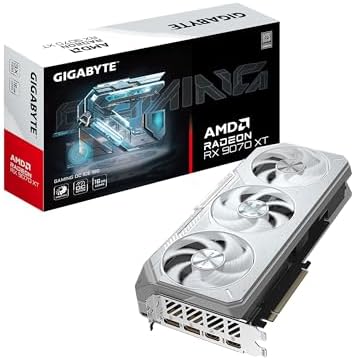GIGABYTE Radeon  RX 9070 XT Gaming OC ICE 16G Graphics Card  16GB GDDR6  512 bit  PCIe 5 0  HDMI/DP 2 1  2 7 Slot  Hawk Fan  Server Grade Thermal Gel  Reinforced Structure 