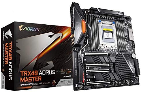 GIGABYTE TRX40 AORUS Master  sTRX AMD TRX40/Fins Array Heatsink/16 3 Phases Infineon Digital VRM/3x PCIe 4 0x4 M 2/Intel WiFi 6/5GbE 1GbE LAN/E ATX/AMD Motherboard 