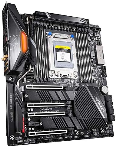 GIGABYTE TRX40 AORUS Master  sTRX AMD TRX40/Fins Array Heatsink/16 3 Phases Infineon Digital VRM/3x PCIe 4 0x4 M 2/Intel WiFi 6/5GbE 1GbE LAN/E ATX/AMD Motherboard 