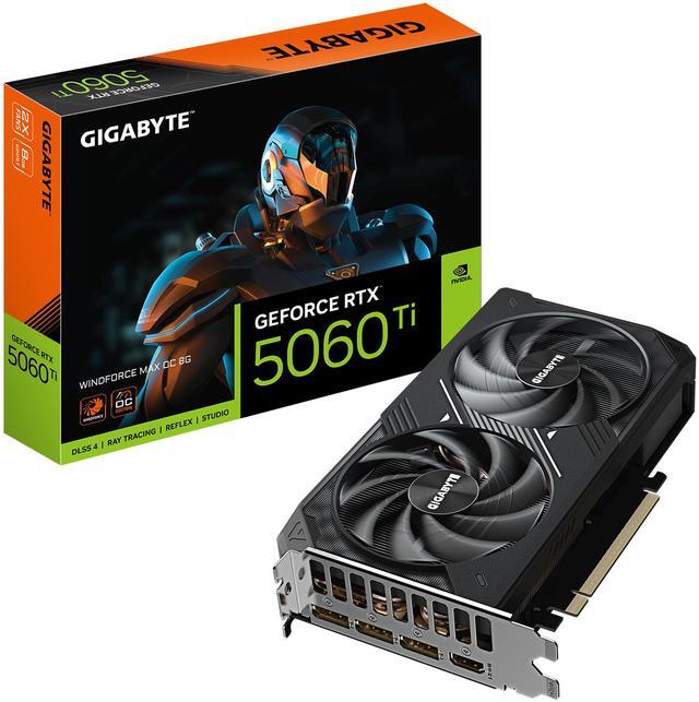 GIGABYTE WindForce GeForce RTX 5060 Ti 16GB GDDR7 PCI Express 5 0 x8 ATX Graphics Card GV N506TWF2MAX OC 16GD