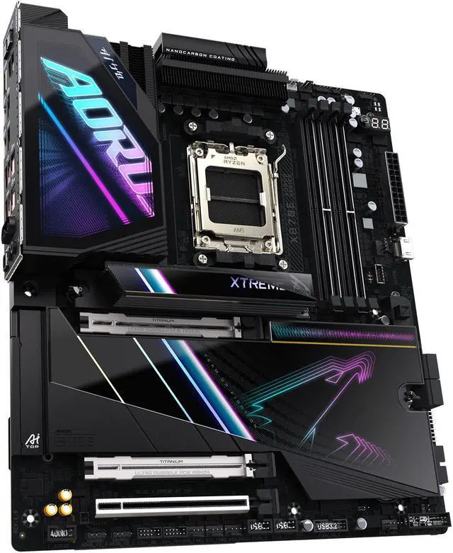 GIGABYTE X870E AORUS XTREME AI TOP AMD AM5 LGA 1718 Motherboard  E ATX  DDR5  4x M 2  PCIe 5 0  USB4  WIFI7  10GbE LAN  EZ Latch  5 Year Warranty