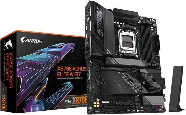 GIGABYTE X870E AORUS ELITE WIFI7 AM5 LGA 1718  ATX  DDR5  4x M 2  PCIe 5 0  USB4  Wi Fi 7  2 5GbE LAN  EZ Latch  5 Year Warranty