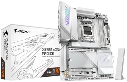 GIGABYTE X870E AORUS Master X3D ICE AMD AM5 LGA 1718 ATX Motherboard  Supports AMD Ryzen 9000/8000/7000 Series Processors  DDR5  18 2 2 Power Phase  5X M 2  PCIe 5 0  WIFI7  10GbE  5 Year Warranty