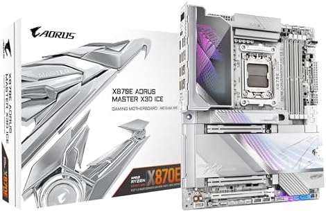 GIGABYTE X870E AORUS MASTER X3D ICE Motherboard   Supports AMD Ryzen 9000 CPUs  18 2 2 Phases Digital VRM  up to 9000Hz DDR5  OC   2xPCIe 5 0   3xPCIe 4 0  Wi Fi 7  10GbE LAN  USB 4