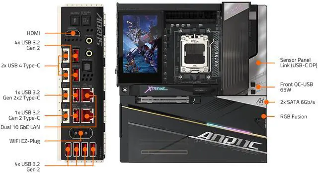 GIGABYTE X870E AORUS XTREME X3D AI TOP AMD AM5 LGA 1718  E ATX  Supports AMD Ryzen 9000/8000/7000 Series Processors  DDR5  24 2 2 Total Power Phase  5x M 2  PCIe 5 0  USB4 Type C  WIFI7  Dual 10GbE  PCIe EZ Latch  Duo  5 Year Warranty