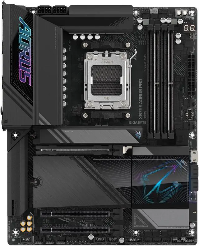 GIGABYTE X870E AORUS PRO AM5 LGA 1718  ATX  DDR5  4x M 2  PCIe 5 0  USB4  Wi Fi 7  2 5GbE LAN  EZ Latch  5 Year Warranty
