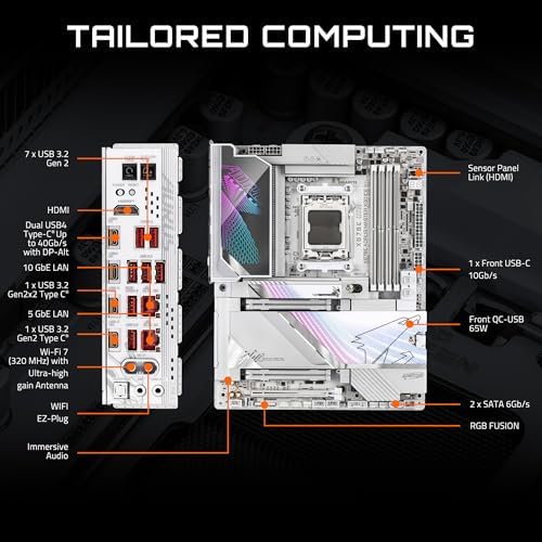 GIGABYTE X870E AORUS Master X3D ICE AMD AM5 LGA 1718 ATX placa base, soporta procesadores AMD Ryzen serie 9000/8000/7000, DDR5, fase de potencia 18+2+2, 5X M.2, PCIe 5.0, WIFI7, 10GbE, garantía de 5