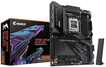 GIGABYTE X870E AORUS Master X3D ICE AMD AM5 LGA 1718 ATX placa base, soporta procesadores AMD Ryzen serie 9000/8000/7000, DDR5, fase de potencia 18+2+2, 5X M.2, PCIe 5.0, WIFI7, 10GbE, garantía de 5