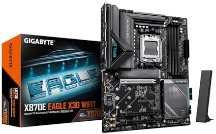 GIGABYTE X870E AORUS Master X3D ICE AMD AM5 LGA 1718 ATX placa base, soporta procesadores AMD Ryzen serie 9000/8000/7000, DDR5, fase de potencia 18+2+2, 5X M.2, PCIe 5.0, WIFI7, 10GbE, garantía de 5