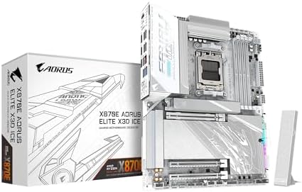 GIGABYTE X870E AORUS Master X3D ICE AMD AM5 LGA 1718 ATX placa base, soporta procesadores AMD Ryzen serie 9000/8000/7000, DDR5, fase de potencia 18+2+2, 5X M.2, PCIe 5.0, WIFI7, 10GbE, garantía de 5
