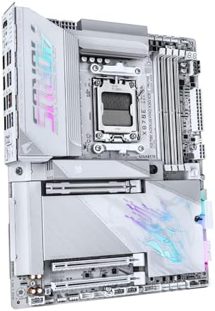 GIGABYTE X870E Aorus Pro X3D Ice AMD AM5 LGA 1718 ATX Motherboard  Ryzen 9000/8000/7000  DDR5  18 2 2 Power Phase  4X M 2  PCIe 5 0  WiFi  5GbE