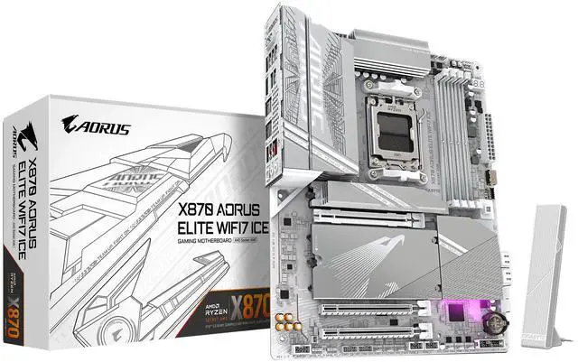 GIGABYTE X870 AORUS ELITE WIFI7 ICE AM5 LGA 1718  ATX  DDR5  4x M 2  PCIe 5 0  USB4  Wi Fi 7  2 5GbE LAN  EZ Latch  5 Year Warranty