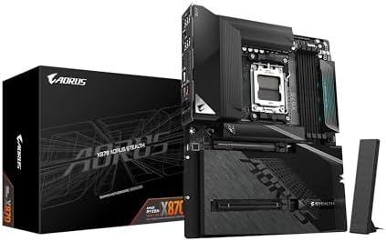 GIGABYTE X870 AORUS Stealth Reverse Connect ATX Motherboard  Support AMD Socket AM5 Processors  DDR5  16 2 2 Power Phase  4X M 2  PCIe 5 0  USB4  WIFI7  5GbE  PCIe EZ Latch Plus  5 Year Warranty