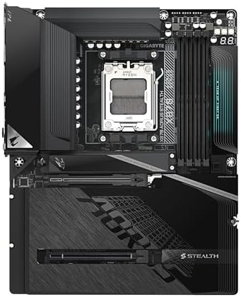 GIGABYTE X870 AORUS Stealth Reverse Connect ATX Motherboard  Support AMD Socket AM5 Processors  DDR5  16 2 2 Power Phase  4X M 2  PCIe 5 0  USB4  WIFI7  5GbE  PCIe EZ Latch Plus  5 Year Warranty