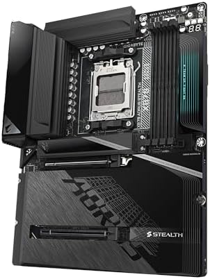 GIGABYTE X870 AORUS Stealth Reverse Connect ATX Motherboard  Support AMD Socket AM5 Processors  DDR5  16 2 2 Power Phase  4X M 2  PCIe 5 0  USB4  WIFI7  5GbE  PCIe EZ Latch Plus  5 Year Warranty