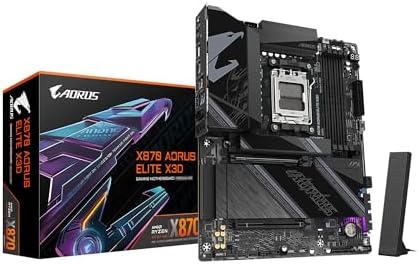 GIGABYTE X870 AORUS Elite WIFI7 ICE AMD AM5 LGA 1718 Placa base, ATX, DDR5, 4X M.2, PCIe 5.0, USB4, WIFI7, LAN de 2.5GbE, EZ-Latch