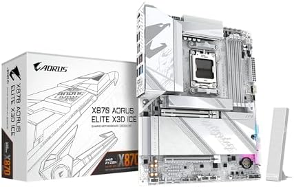 GIGABYTE X870 AORUS Elite WIFI7 ICE AMD AM5 LGA 1718 Placa base, ATX, DDR5, 4X M.2, PCIe 5.0, USB4, WIFI7, LAN de 2.5GbE, EZ-Latch