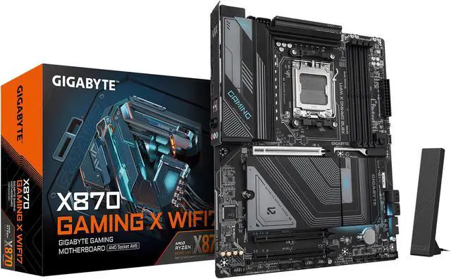 GIGABYTE X870 GAMING X WIFI7 AM5 LGA 1718, ATX, DDR5, 4x M.2, PCIe 5.0, USB4, Wi-Fi 7, LAN 2.5GbE, EZ-Latch, 5 años de garantía