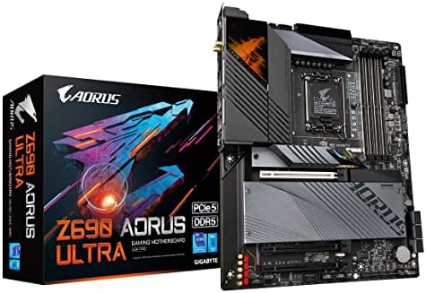 GIGABYTE Z690 AORUS Ultra  LGA 1700/ Intel Z690/ ATX/ DDR5/ Quad M 2/ PCIe 5 0/ USB 3 2 Gen2X2/ Type C/WiFi 6/2 5GbE LAN/Gaming Motherboard 