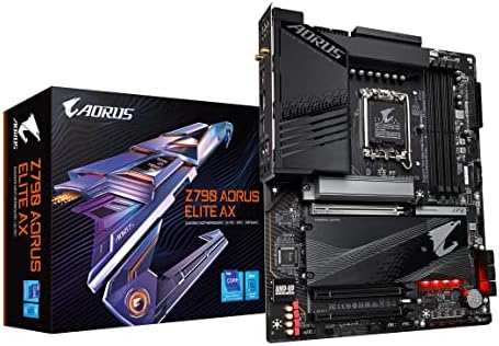 GIGABYTE Z790 AORUS Elite AX  LGA 1700/ Intel Z790/ ATX/ DDR5/ Quad M 2/ PCIe 5 0/ USB 3 2 Gen2X2 Type C/Intel WiFi 6E/ 2 5GbE LAN/Q Flash Plus/PCIe EZ Latch/Gaming Motherboard 