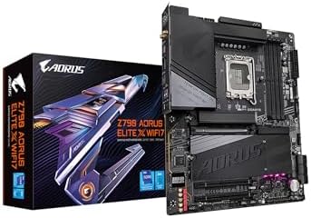 GIGABYTE Z790 AORUS Elite AX  LGA 1700/ Intel Z790/ ATX/ DDR5/ Quad M 2/ PCIe 5 0/ USB 3 2 Gen2X2 Type C/Intel WiFi 6E/ 2 5GbE LAN/Q Flash Plus/PCIe EZ Latch/Gaming Motherboard 