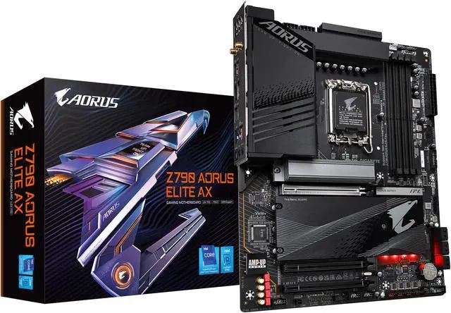 GIGABYTE Z790 AORUS ELITE AX LGA 1700 Intel Z790 ATX Motherboard with DDR5  Quad M 2  PCIe 5 0  USB 3 2 Gen2X2 Type C  Intel WiFi 6E  2 5GbE LAN  Q Flash Plus  PCIe EZ Latch