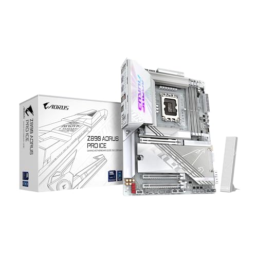 GIGABYTE Z890 AORUS PRO ICE Intel Core Ultra  Series 2  LGA 1851 Motherboard  ATX  DDR5  5X M 2  PCIe 5 0  Thunderbolt 4  WIFI7  5GbE LAN  EZ Latch