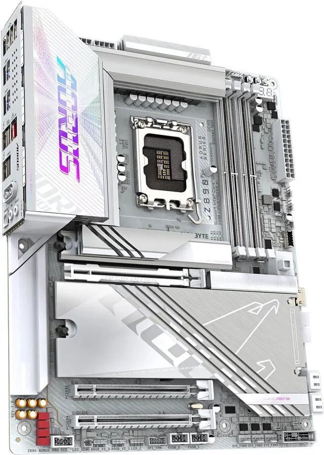 GIGABYTE Z890 AORUS PRO ICE Ultra Core  Series 2  LGA 1851  ATX  DDR5  5x M 2  PCIe 5 0  Thunderbolt 4  WIFI7  5GbE LAN  EZ Latch