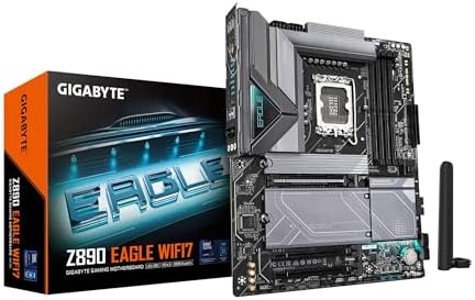 GIGABYTE Z890 Eagle WIFI7 Intel Core Ultra  Series 2  LGA 1851 Motherboard  ATX  DDR5  4X M 2  PCIe 5 0  USB4  WIFI7  2 5GbE LAN  EZ Latch