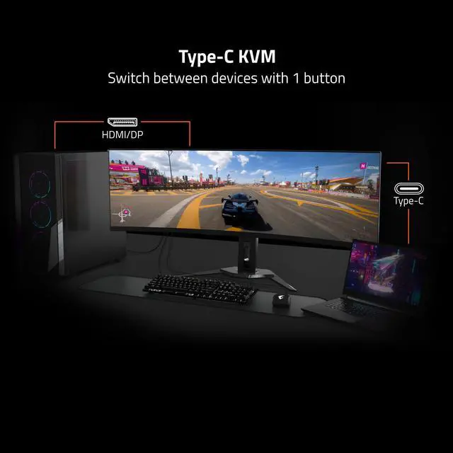 GIGABYTE   AORUS FO32U2   32" QD OLED Gaming Monitor   UHD 3840x2160   240Hz   0 03ms GTG   AMD FreeSync Premium Pro   Type C KVM   HDMI  DP  Type C   Height Adjustable   Black