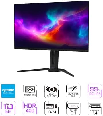 GIGABYTE   AORUS FO32U2 32 QD OLED Gaming Monitor   UHD 3840x2160 240Hz   0 03ms GTG   AMD FreeSync Premium Pro   Type C KVM   HDMI  DP  Type C   Height Adjustable   Black
