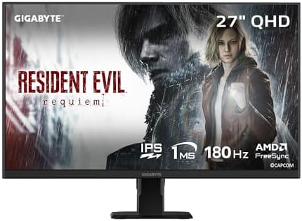GIGABYTE   GO27Q24G   27 W OLED Gaming Monitor   QHD 2560 x 1440 240Hz   0 03ms GTG   AMD FreeSync Premium  G SYNC Compatible   HDMI  DP  Type C   Height and Tilt Adjustable   Black