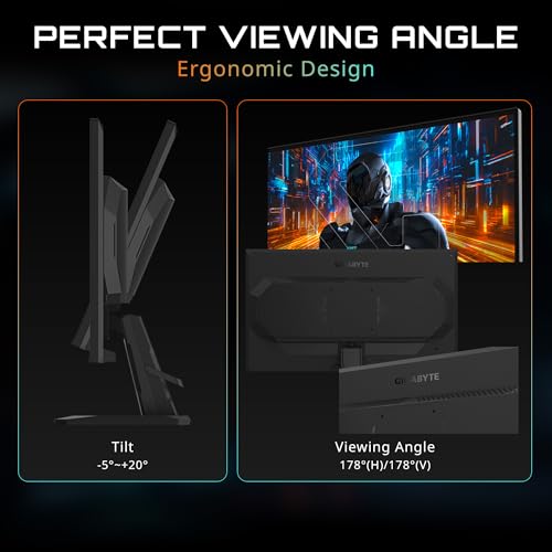 GIGABYTE   GS25F2 24 5 SuperSpeed IPS Gaming Monitor   FHD 1920x1080 200Hz   1ms GTG   AMD FreeSync Premium   HDMI  DP   Tilt Adjustable   Black