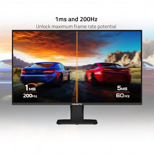 GIGABYTE   GS25F2 24 5 SuperSpeed IPS Gaming Monitor   FHD 1920x1080 200Hz   1ms GTG   AMD FreeSync Premium   HDMI  DP   Tilt Adjustable   Black